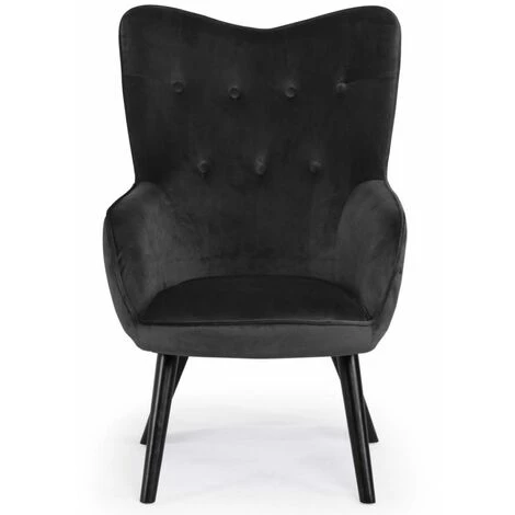 Paris Prix - Fauteuil Design En Velours "artic" 100cm Noir 4 Paris Prix - Fauteuil Design En Velours "artic" 100cm Noir – Image 2