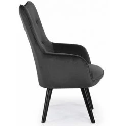 Paris Prix - Fauteuil Design En Velours "artic" 100cm Noir 9 Paris Prix - Fauteuil Design En Velours "artic" 100cm Noir -Pas Cher Fauteuil Magasin 37623354 3