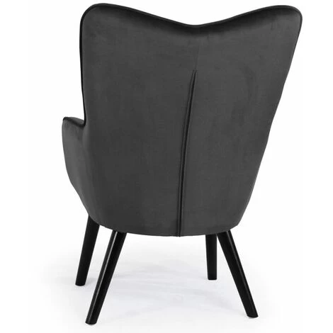 Paris Prix - Fauteuil Design En Velours "artic" 100cm Noir 6 Paris Prix - Fauteuil Design En Velours "artic" 100cm Noir – Image 4