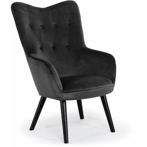 Paris Prix - Fauteuil Design En Velours "artic" 100cm Noir 7 Paris Prix - Fauteuil Design En Velours "artic" 100cm Noir – Image 5