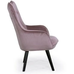 Paris Prix - Fauteuil Scandinave Velours "vianey" 67cm Rose -Pas Cher Fauteuil Magasin 37623713 4