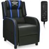 COSTWAY Fauteuil Pour Gaming Extensible Avec Repose-Pied Et Coussin Lombaire, En PU, Inclinable 90°-160° Bleu 1 COSTWAY Fauteuil Pour Gaming Extensible Avec Repose-Pied Et Coussin Lombaire, En PU, Inclinable 90°-160° Bleu -Pas Cher Fauteuil Magasin 37625150 1