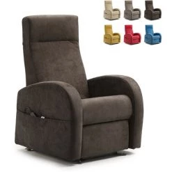 LE ROI DU RELAX Fauteuil Relax Avec Lève-personne Appui-tête Réglable 2 Moteurs Matilde | Couleur: Marron