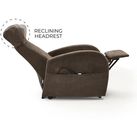 LE ROI DU RELAX Fauteuil Relax Avec Lève-personne Appui-tête Réglable 2 Moteurs Matilde | Couleur: Marron 7 LE ROI DU RELAX Fauteuil Relax Avec Lève-personne Appui-tête Réglable 2 Moteurs Matilde | Couleur: Marron – Image 5