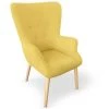 Paris Prix - Fauteuil Scandinave En Tissu "northwest" 104cm Jaune