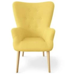 Paris Prix - Fauteuil Scandinave En Tissu "northwest" 104cm Jaune 7 Paris Prix - Fauteuil Scandinave En Tissu "northwest" 104cm Jaune -Pas Cher Fauteuil Magasin 37957689 2