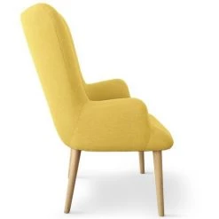 Paris Prix - Fauteuil Scandinave En Tissu "northwest" 104cm Jaune 8 Paris Prix - Fauteuil Scandinave En Tissu "northwest" 104cm Jaune -Pas Cher Fauteuil Magasin 37957689 3