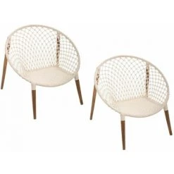 ATMOSPHERA, CRATEUR D'INTRIEUR Lot De 2 Fauteuils Design "Manguier" 90cm Blanc
