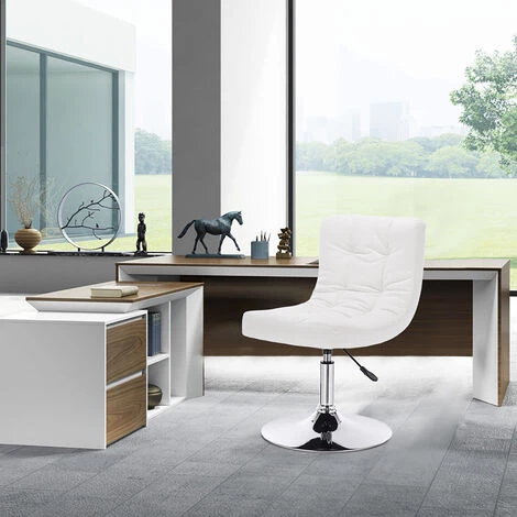 WOLTU 1 X Tabouret De Bar En Similicuir. Fauteuil De Bar. Hauteur Réglable. Siège Bien Rembourré. Blanc 4 WOLTU 1 X Tabouret De Bar En Similicuir. Fauteuil De Bar. Hauteur Réglable. Siège Bien Rembourré. Blanc – Image 2