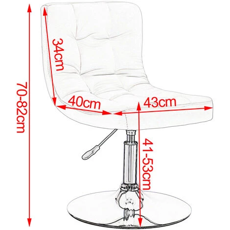 WOLTU 1 X Tabouret De Bar En Similicuir. Fauteuil De Bar. Hauteur Réglable. Siège Bien Rembourré. Blanc 6 WOLTU 1 X Tabouret De Bar En Similicuir. Fauteuil De Bar. Hauteur Réglable. Siège Bien Rembourré. Blanc – Image 4