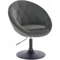 WOLTU Tabouret De Bar. Fauteuil De Bar En Velours Réglable. Chaise De Loisir Rotatif. Hauteur Réglable. Gris Foncé