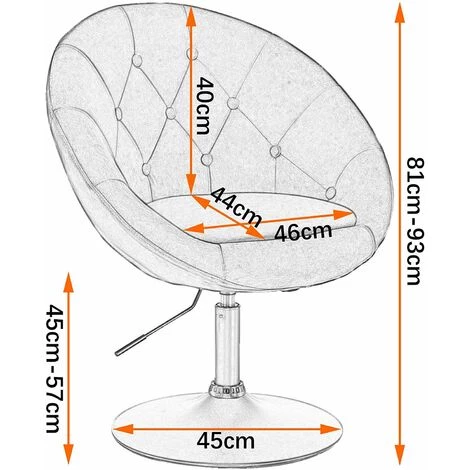 WOLTU Tabouret De Bar. Fauteuil De Bar En Velours Réglable. Chaise De Loisir Rotatif. Hauteur Réglable. Gris Foncé 6 WOLTU Tabouret De Bar. Fauteuil De Bar En Velours Réglable. Chaise De Loisir Rotatif. Hauteur Réglable. Gris Foncé – Image 4