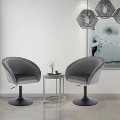 WOLTU Tabouret De Bar En Velours . Fauteuil De Bar. Tabouret Rotatif Hauteur Réglable. Gris Foncé 8 WOLTU Tabouret De Bar En Velours . Fauteuil De Bar. Tabouret Rotatif Hauteur Réglable. Gris Foncé -Pas Cher Fauteuil Magasin 38233388 3