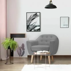 Paris Prix - Fauteuil Scandinave Tissu "lopy" 78cm Gris -Pas Cher Fauteuil Magasin 38382797 5