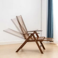 FREOSEN Transat Chaise De Jardin Avec Accoudoirs En Bois + Matelas, Fauteuil Chaise Pliante 113x50x87cm, Dossier Et Repose-Pieds Ajustables 9 FREOSEN Transat Chaise De Jardin Avec Accoudoirs En Bois + Matelas, Fauteuil Chaise Pliante 113x50x87cm, Dossier Et Repose-Pieds Ajustables -Pas Cher Fauteuil Magasin 38400958 4