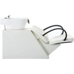 VidaXL Chaise De Salon Avec Lavabo Blanc Similicuir - Blanc -Pas Cher Fauteuil Magasin 38401702 3