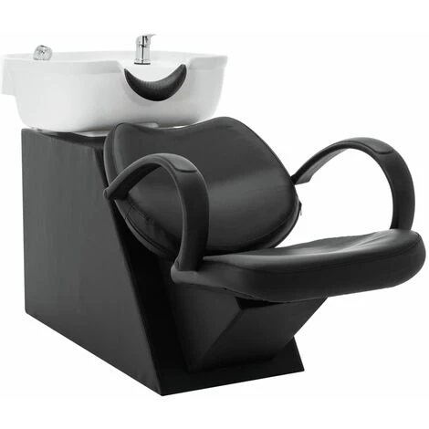 VidaXL Chaise De Salon Avec Lavabo Noir Et Blanc Similicuir - Multicolore 3 VidaXL Chaise De Salon Avec Lavabo Noir Et Blanc Similicuir - Multicolore