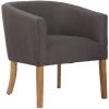 CLP Fauteuil Design Et Confortable Nemea En Tissu Avec Pieds En Bois De Caoutchouc Gris Foncé Antique Clair -Pas Cher Fauteuil Magasin 38603548 1
