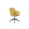 Dmora Fauteuil Pivotant Et élévateur Avec Roues, Structure En Métal Et Rembourrage Avec Assise Renforcée De Couleur Curry, Cm 61,50x63x83,5-91 -Pas Cher Fauteuil Magasin 38609496 1