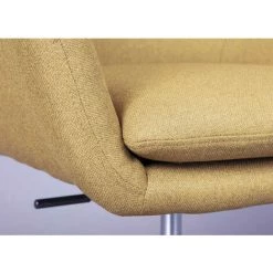 Dmora Fauteuil Pivotant Et élévateur Avec Roues, Structure En Métal Et Rembourrage Avec Assise Renforcée De Couleur Curry, Cm 61,50x63x83,5-91 -Pas Cher Fauteuil Magasin 38609496 4