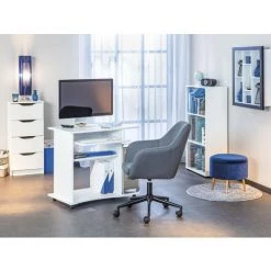 Dmora Fauteuil Pivotant Et élévateur Avec Roues, Structure En Métal Et Rembourrage Avec Assise Renforcée Grise, Cm 61,50x63x83,5-91 -Pas Cher Fauteuil Magasin 38609509 2