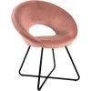 Baroni Home Fauteuil Rond Rembourré En Velours Rose Poudré Avec Pieds En Fer Noir. Fauteuil De Bureau Ou De Salle à Manger, Super Confortable Et Ergonomique, 71 X 59 X 84 Cm -Pas Cher Fauteuil Magasin 39176216 1