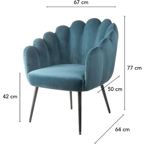 Baroni Home Fauteuil Rembourré Avec Dossier Coquillage En Velours Rose Poudre Avec Pieds En Fer Noir 64X67X77 Cm 4 Baroni Home Fauteuil Rembourré Avec Dossier Coquillage En Velours Rose Poudre Avec Pieds En Fer Noir 64X67X77 Cm – Image 2