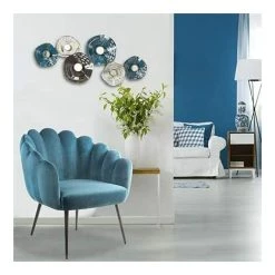 Baroni Home Fauteuil Rembourré Avec Dossier Coquillage En Velours Rose Poudre Avec Pieds En Fer Noir 64X67X77 Cm 7 Baroni Home Fauteuil Rembourré Avec Dossier Coquillage En Velours Rose Poudre Avec Pieds En Fer Noir 64X67X77 Cm -Pas Cher Fauteuil Magasin 39176467 3