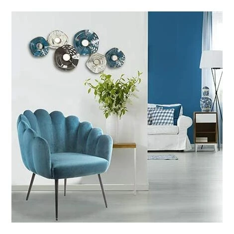 Baroni Home Fauteuil Rembourré Avec Dossier Coquillage En Velours Rose Poudre Avec Pieds En Fer Noir 64X67X77 Cm 5 Baroni Home Fauteuil Rembourré Avec Dossier Coquillage En Velours Rose Poudre Avec Pieds En Fer Noir 64X67X77 Cm – Image 3