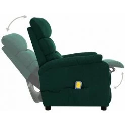 HAPPYSHOPPING Fauteuil Inclinable Electrique De Massage Vert Fonce Tissu 9 HAPPYSHOPPING Fauteuil Inclinable Electrique De Massage Vert Fonce Tissu -Pas Cher Fauteuil Magasin 39441740 3