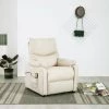 HAPPYSHOPPING Fauteuil Inclinable De Massage Creme Tissu