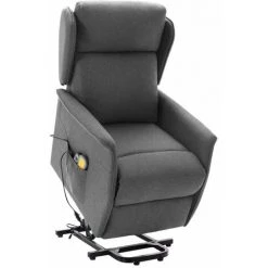 HAPPYSHOPPING Fauteuil De Massage Inclinable Gris Clair Tissu