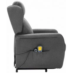 HAPPYSHOPPING Fauteuil De Massage Inclinable Gris Clair Tissu -Pas Cher Fauteuil Magasin 39442413 5