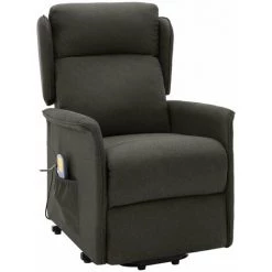 HAPPYSHOPPING Fauteuil De Massage Inclinable Taupe Tissu -Pas Cher Fauteuil Magasin 39442435 3
