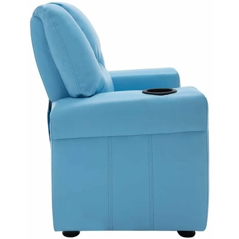 HAPPYSHOPPING Fauteuil Inclinable Pour Enfants Similicuir Bleu 7 HAPPYSHOPPING Fauteuil Inclinable Pour Enfants Similicuir Bleu – Image 5