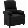 HAPPYSHOPPING Fauteuil De Massage Inclinable Noir Tissu