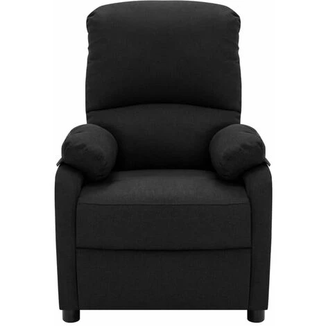 HAPPYSHOPPING Fauteuil De Massage Inclinable Noir Tissu 5 HAPPYSHOPPING Fauteuil De Massage Inclinable Noir Tissu – Image 3