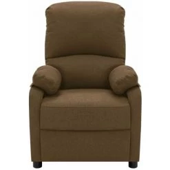 HAPPYSHOPPING Fauteuil De Massage Inclinable Marron Tissu -Pas Cher Fauteuil Magasin 39442531 2