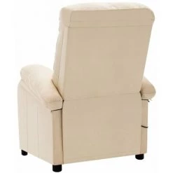 HAPPYSHOPPING Fauteuil De Massage Inclinable Creme Tissu -Pas Cher Fauteuil Magasin 39442534 5