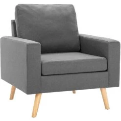 ASUPERMALL Fauteuil Gris Clair Tissu 8 ASUPERMALL Fauteuil Gris Clair Tissu -Pas Cher Fauteuil Magasin 39443364 2
