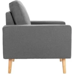 ASUPERMALL Fauteuil Gris Clair Tissu 10 ASUPERMALL Fauteuil Gris Clair Tissu -Pas Cher Fauteuil Magasin 39443364 4