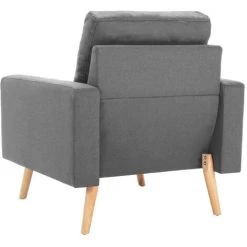 ASUPERMALL Fauteuil Gris Clair Tissu 11 ASUPERMALL Fauteuil Gris Clair Tissu -Pas Cher Fauteuil Magasin 39443364 5
