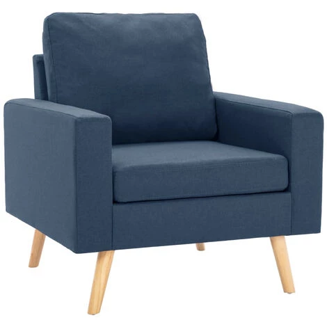ASUPERMALL Fauteuil Bleu Tissu 4 ASUPERMALL Fauteuil Bleu Tissu – Image 2