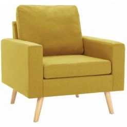 ASUPERMALL Fauteuil Jaune Tissu -Pas Cher Fauteuil Magasin 39443379 2
