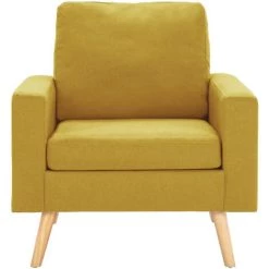 ASUPERMALL Fauteuil Jaune Tissu -Pas Cher Fauteuil Magasin 39443379 3