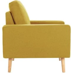 ASUPERMALL Fauteuil Jaune Tissu -Pas Cher Fauteuil Magasin 39443379 4