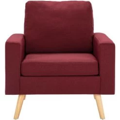 ASUPERMALL Fauteuil Rouge Bordeaux Tissu -Pas Cher Fauteuil Magasin 39443383 3