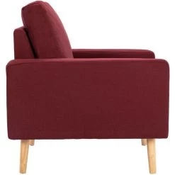 ASUPERMALL Fauteuil Rouge Bordeaux Tissu -Pas Cher Fauteuil Magasin 39443383 4