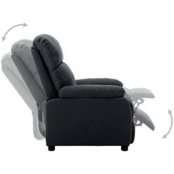 ASUPERMALL Fauteuil Inclinable Gris Fonce Tissu -Pas Cher Fauteuil Magasin 39443521 3