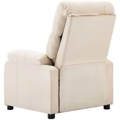 ASUPERMALL Fauteuil Inclinable Creme Tissu -Pas Cher Fauteuil Magasin 39443549 4